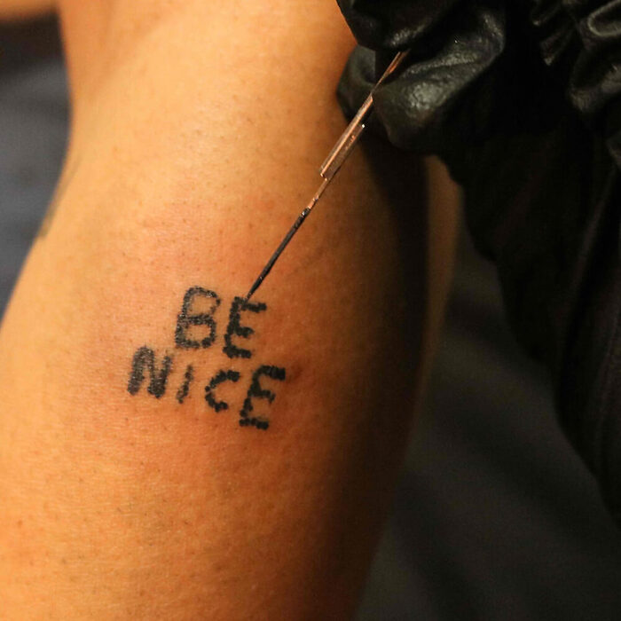 Stick and poke tattoo - Be Nice