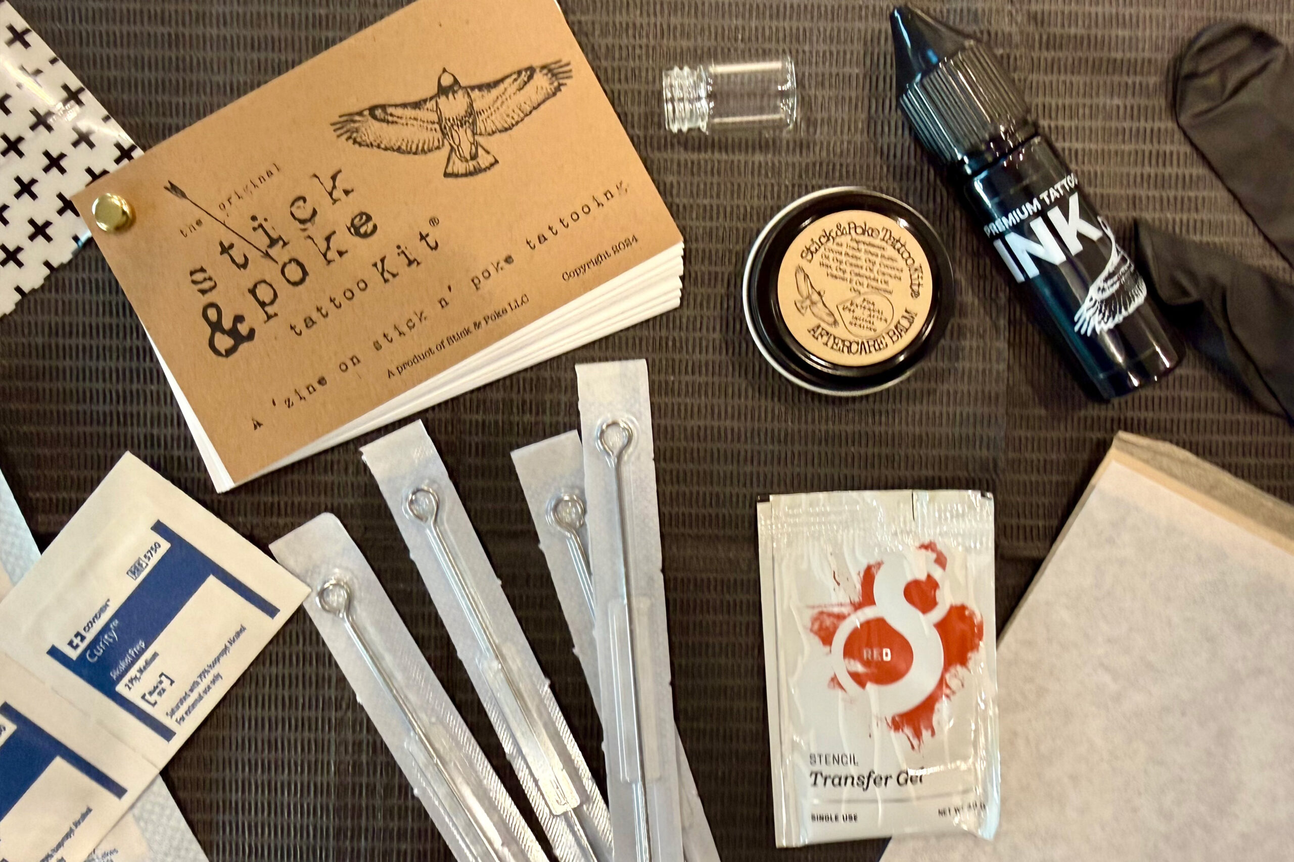 Hand poke tattoo kit supplies